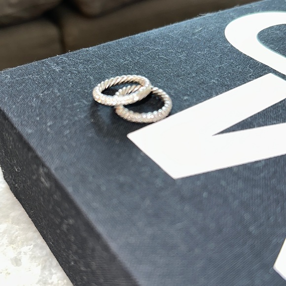 Stunning David Yurman Stackable Pave Rings Sz 5.5 - Picture 2 of 5
